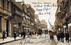 Richmond George Street towards station,hotels and inns Greyhound,street-townscape,policeman